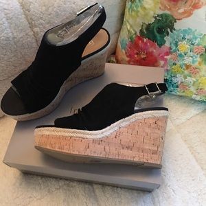🆕Franco Sarto L Trellis black slingback wedge